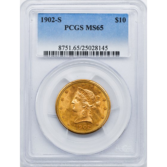 1902-S $10 Liberty Gold Eagle MS-65 PCGS 1902-S $10 Liberty Gold Eagle MS-65 PCGS